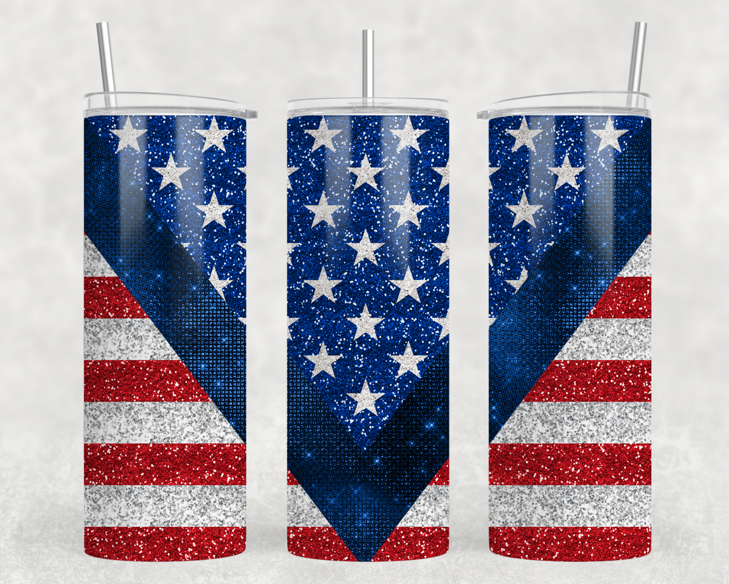 TW - Glitter Flag V Tumbler Wrap