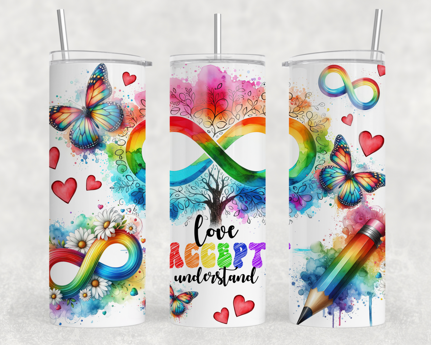 Love, Acceptance, Understand Tumbler Wrap