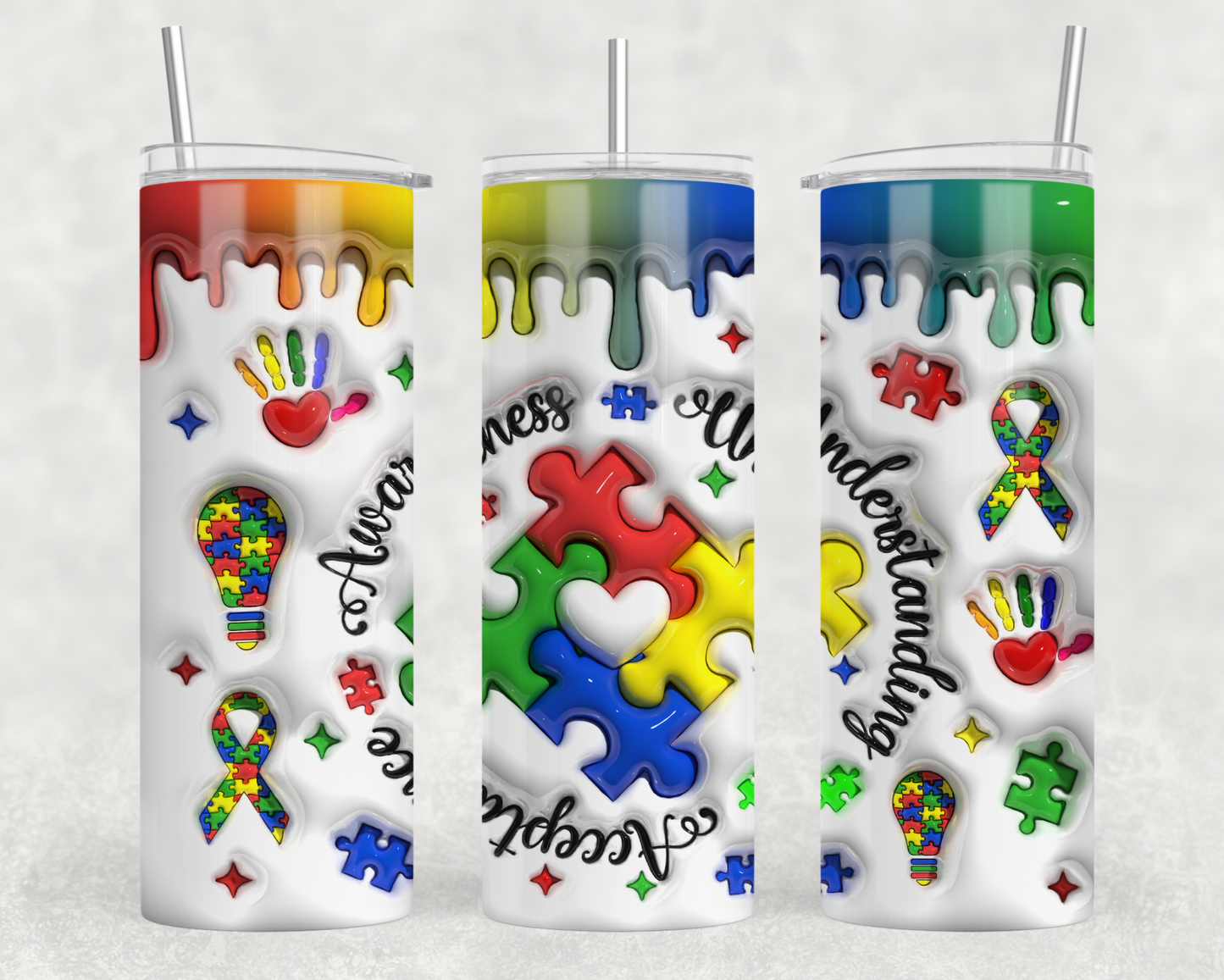 Autism 3D Tumbler Wrap