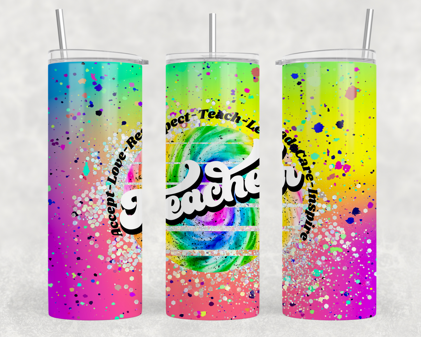 Rainbow Teacher Tumbler Wrap