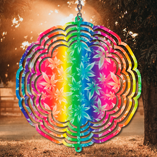 Rainbow Leafs Wind Spinner