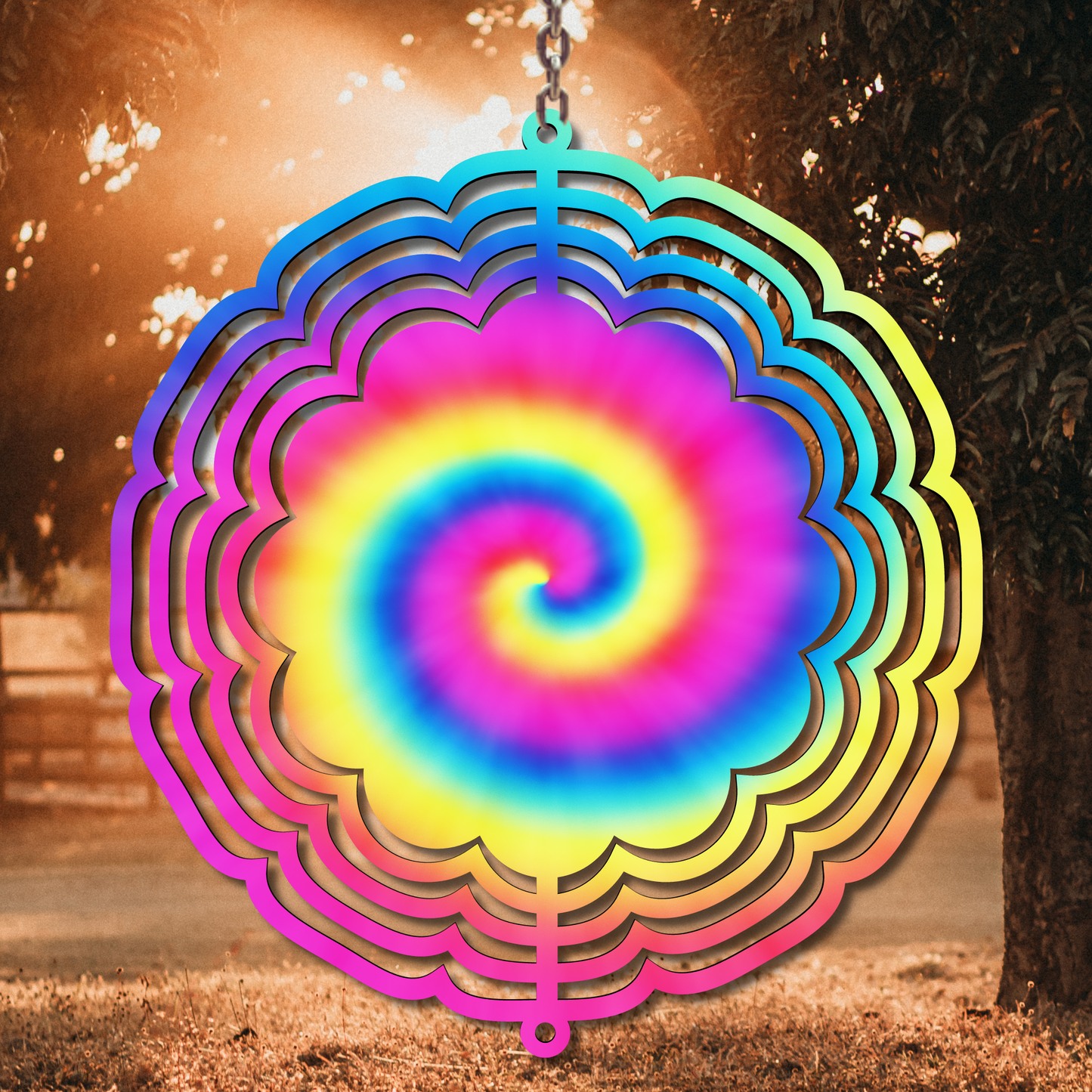 Rainbow Tie- Dye Wind Spinner Sublimation Print