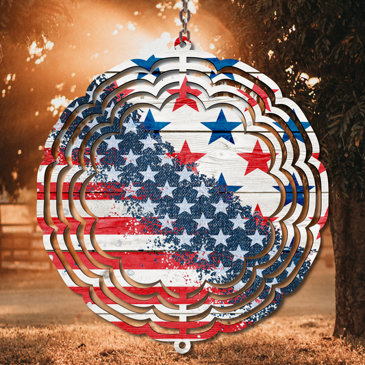 Stars & Stripes Wind Spinner Sublimation Print