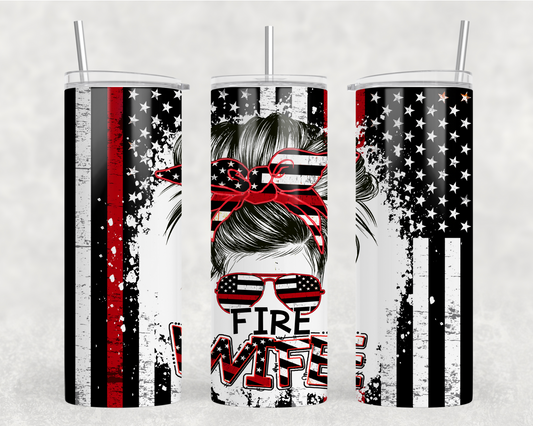 Fire Wife Sublimation Tumbler Wrap