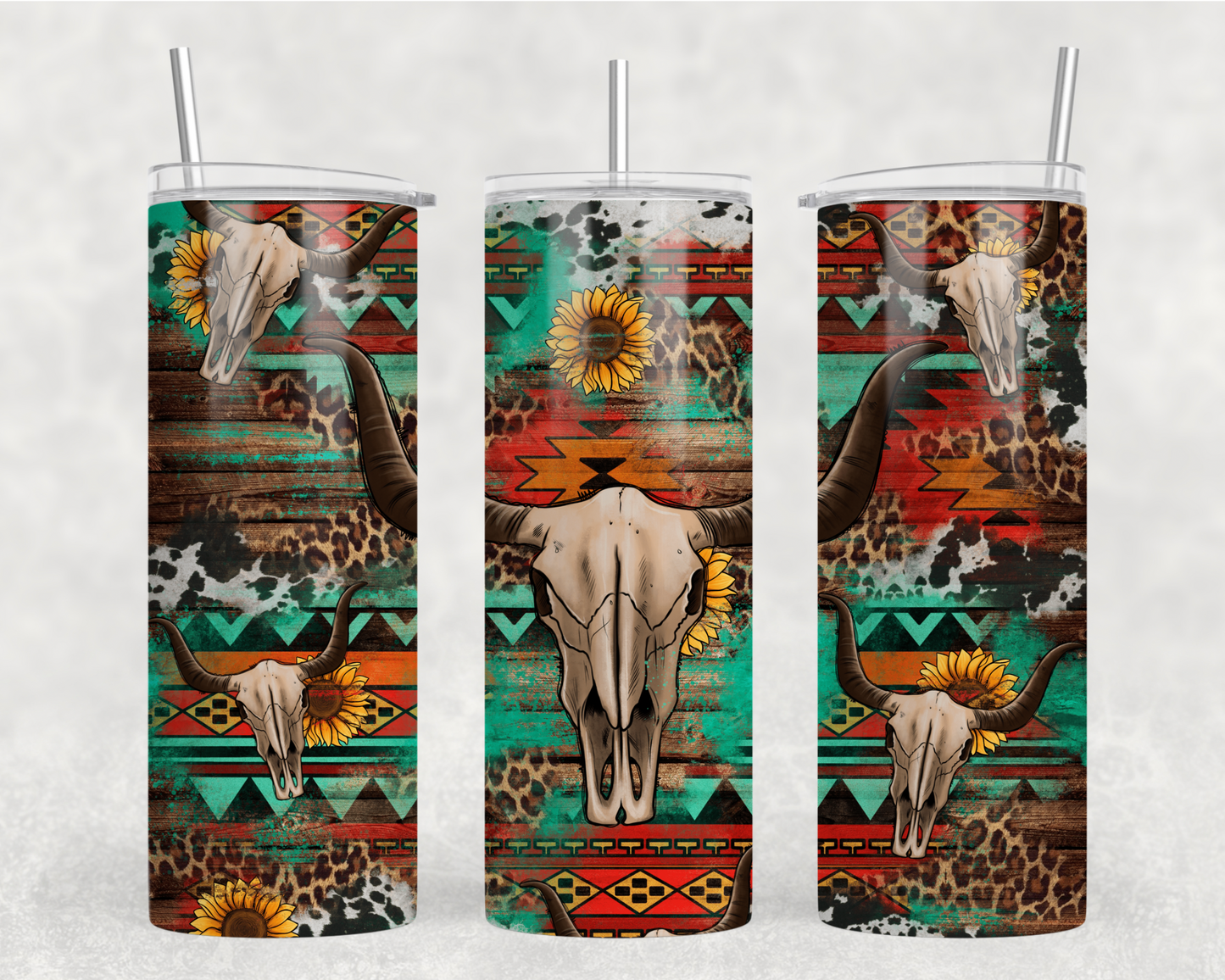 Western Leopard Bull Tumbler Wrap