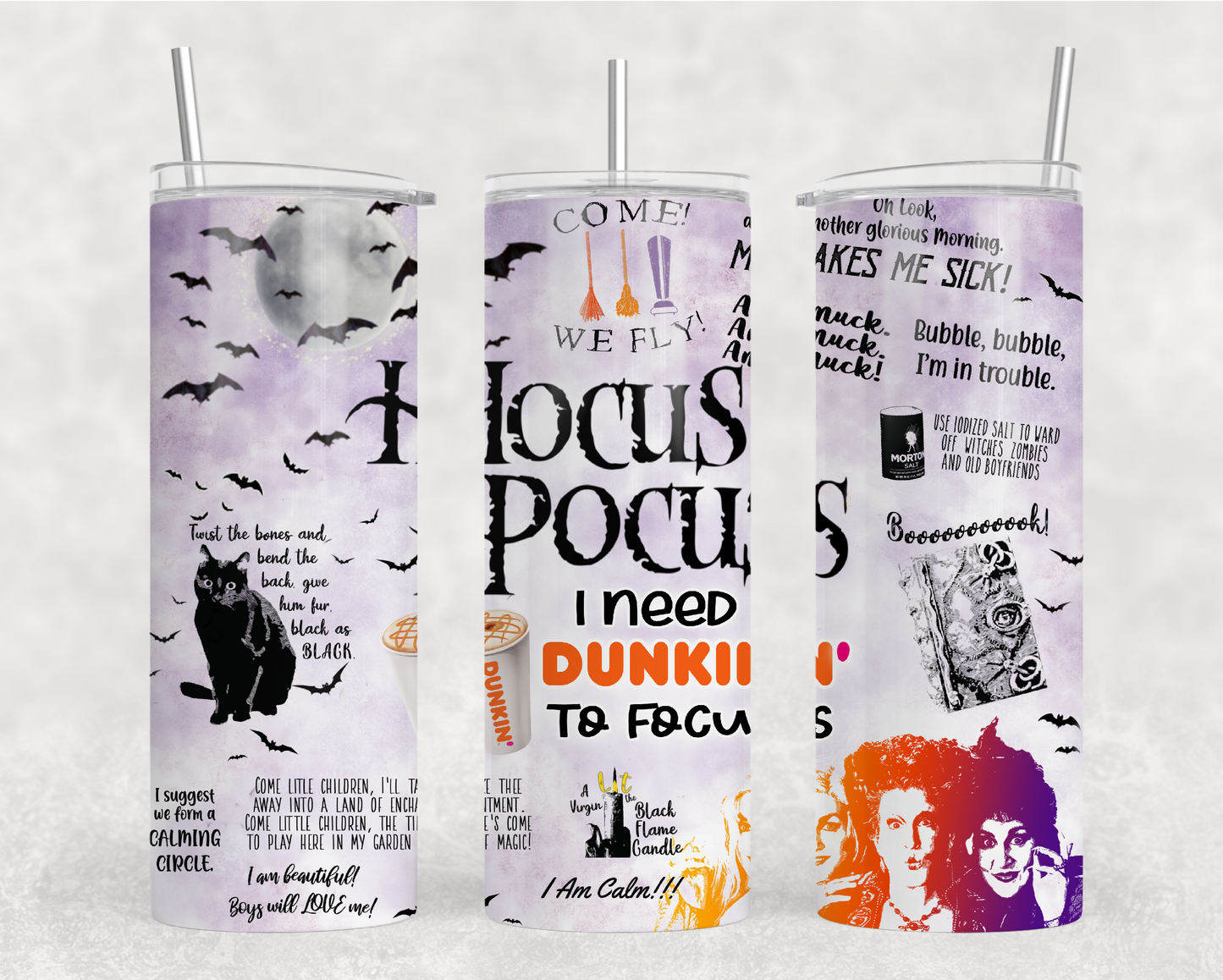 Hocus Pocus I Need Dunkin To Focus Tumbler Wrap