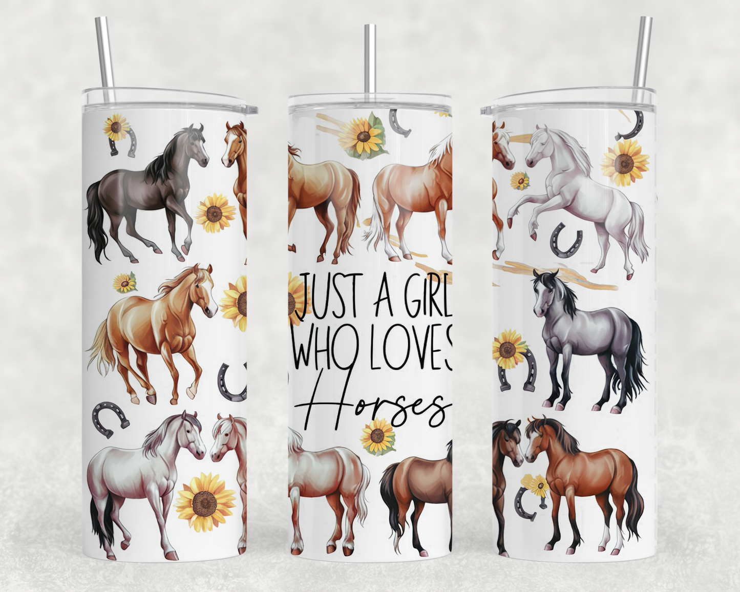 Just A Girl Who Loves Horses Sublimation Tumbler Wrap