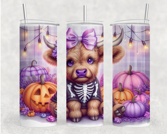 Highland Cow Skelly #2 Tumbler Wrap