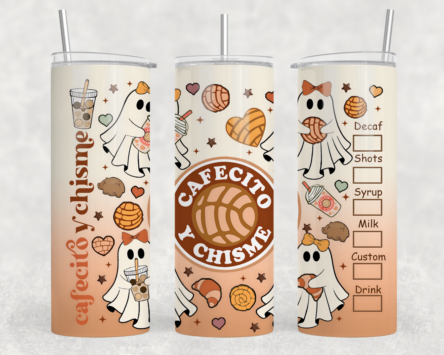 Fall Cafecito Y Chisme Tumbler Wrap