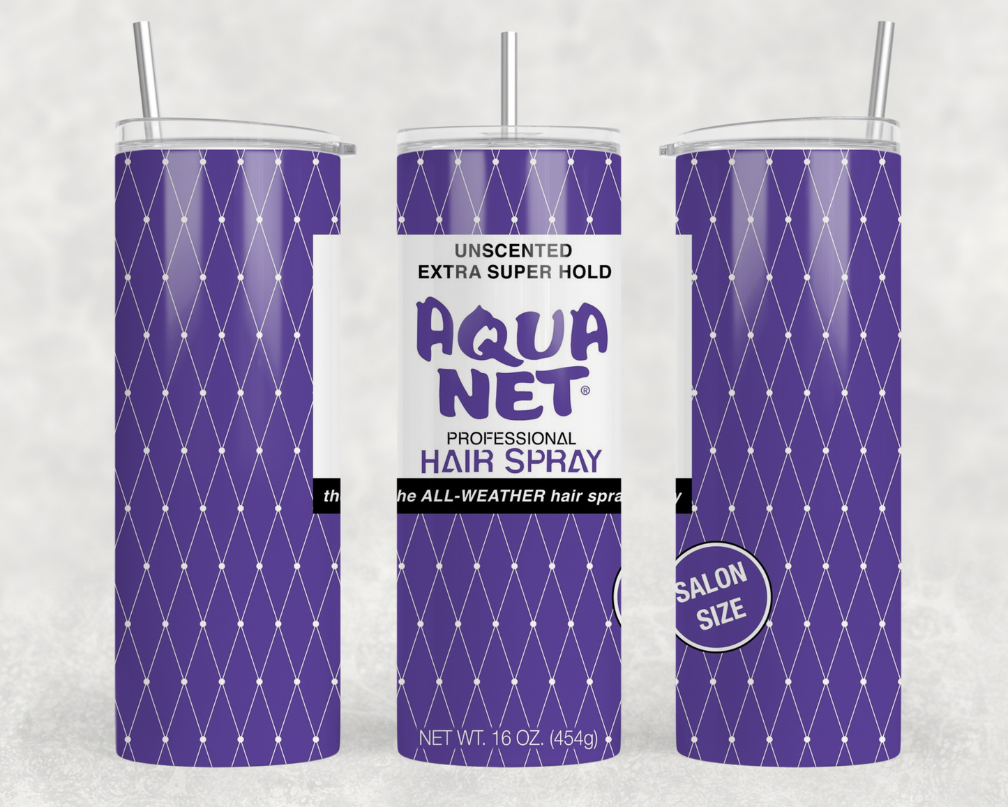 Purple Aqua Net Tumbler Wrap