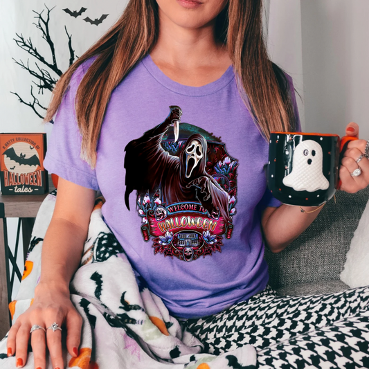 Welcome To Halloween Ghost Face Sublimation Print