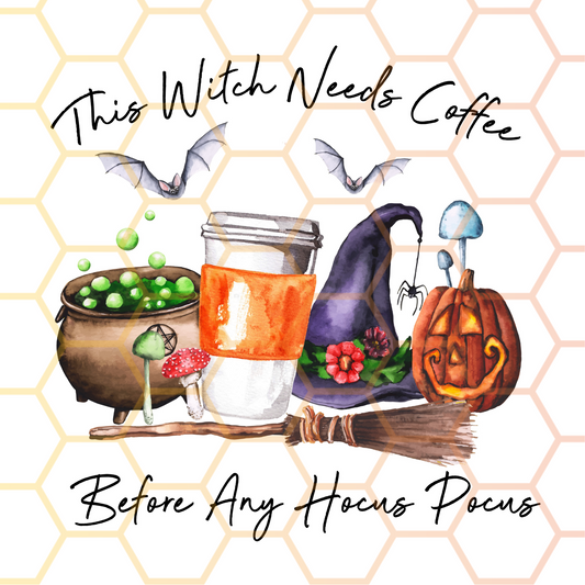 This Witch Needs Coffee Sublimation Print