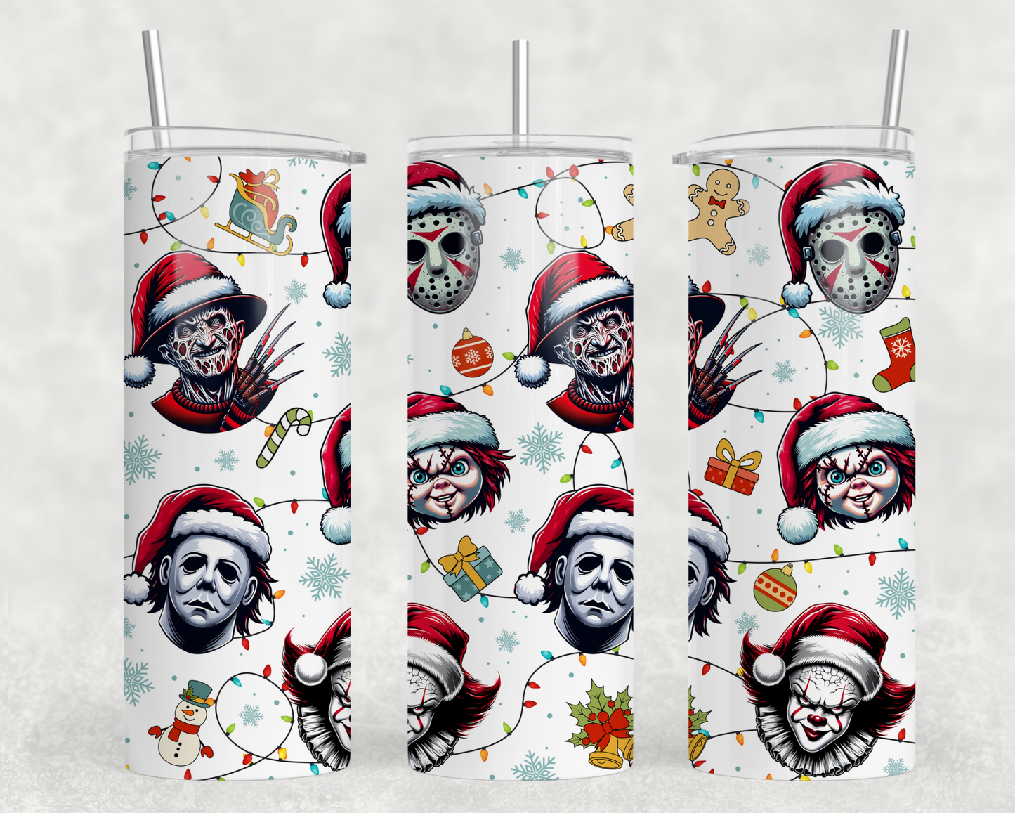 Horror Christmas Sublimation Tumbler Wrap