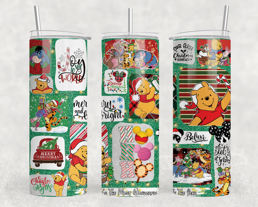 Christmas Winnie Sublimation Tumbler Wrap