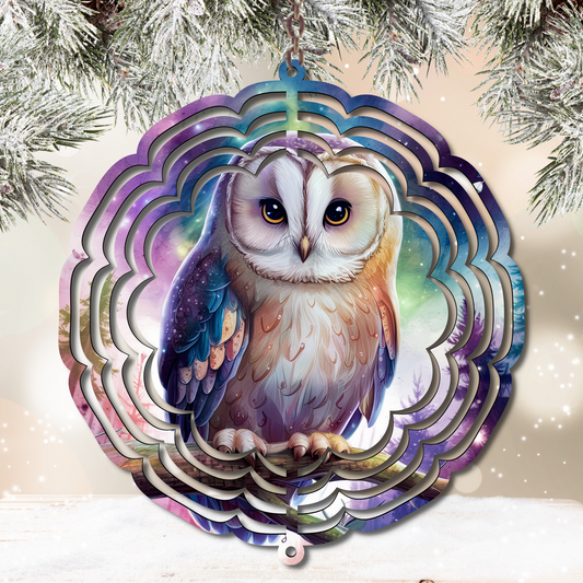 Winter Owl Wind Spinner Sublimation Print