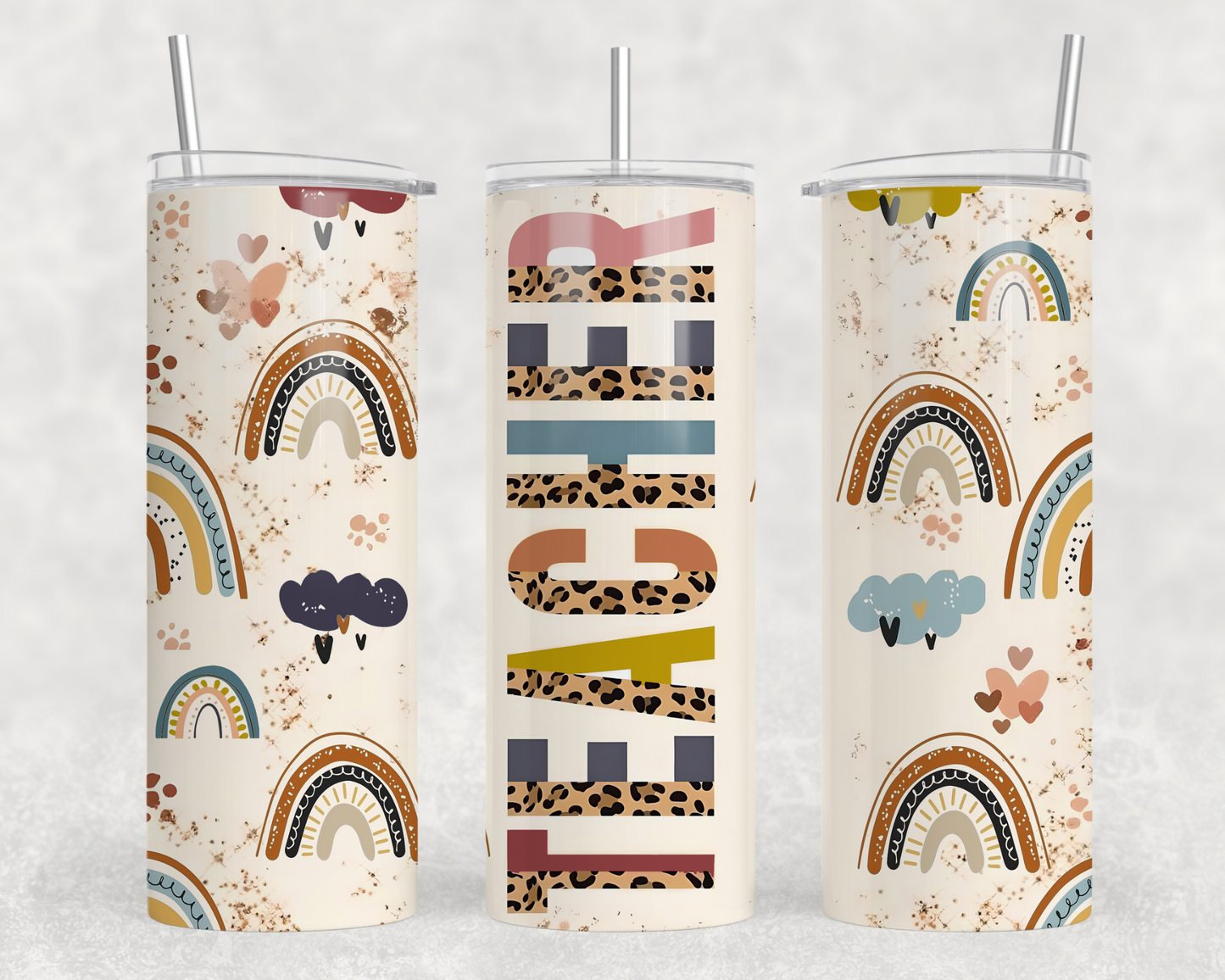 Boho Rainbow Teacher Tumbler Wrap