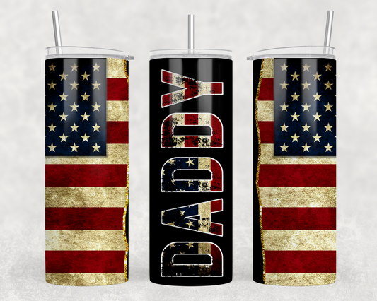 TW - American Flag Daddy Tumbler Wrap