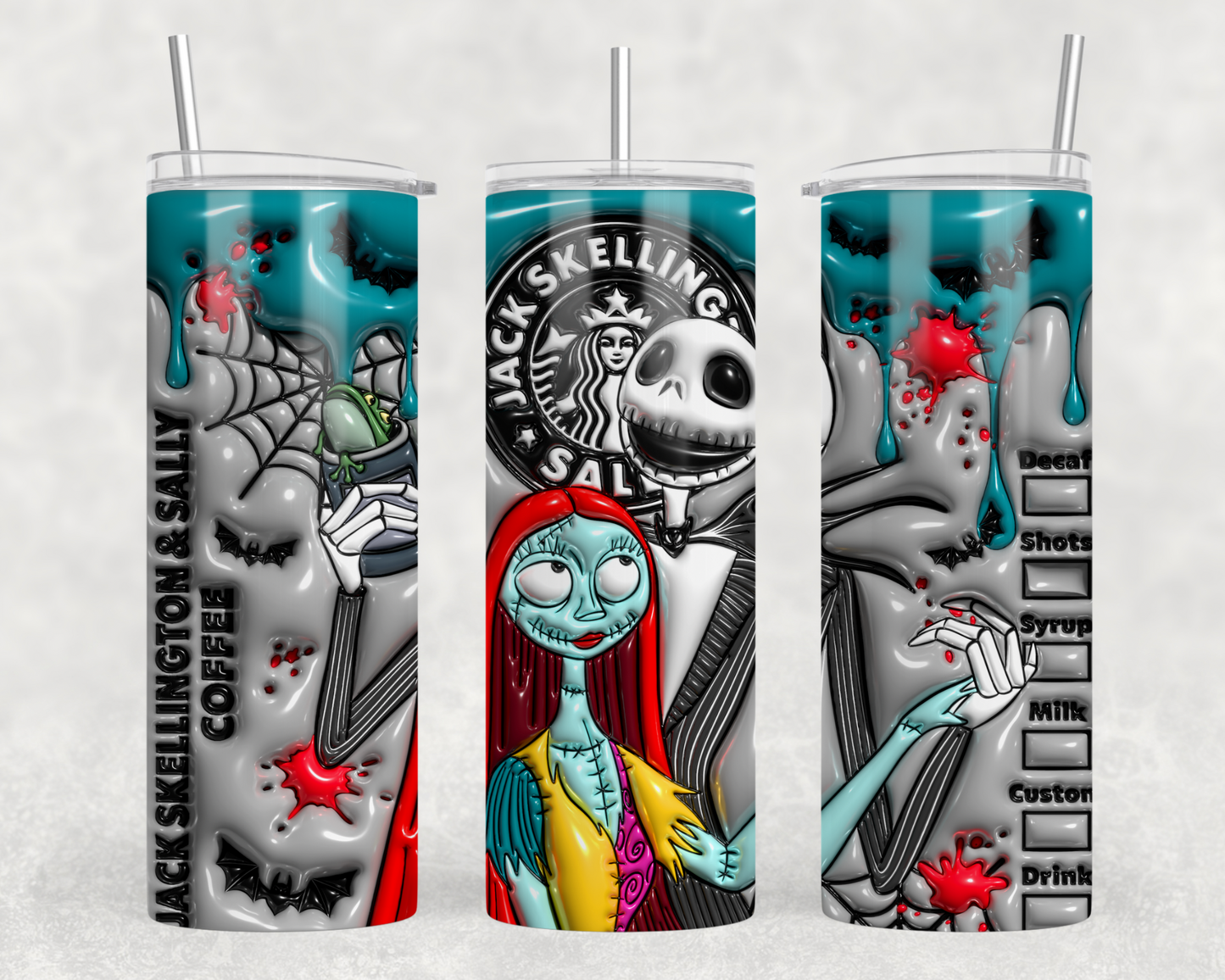 Jack & Sally 3D Tumbler Wrap