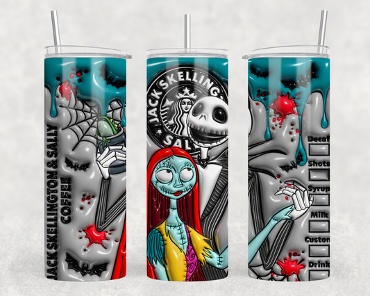 Jack & Sally 3D Tumbler Wrap