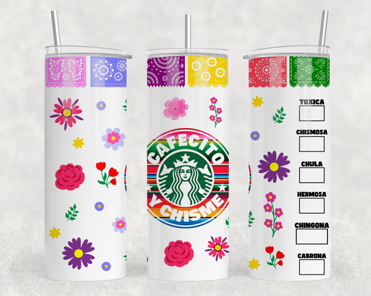 Cafecito Y Chismé Tumbler Wrap