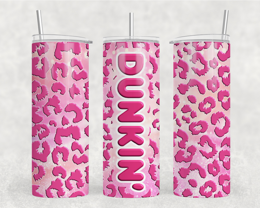 Pink Leopard Dunkin Tumbler Wrap