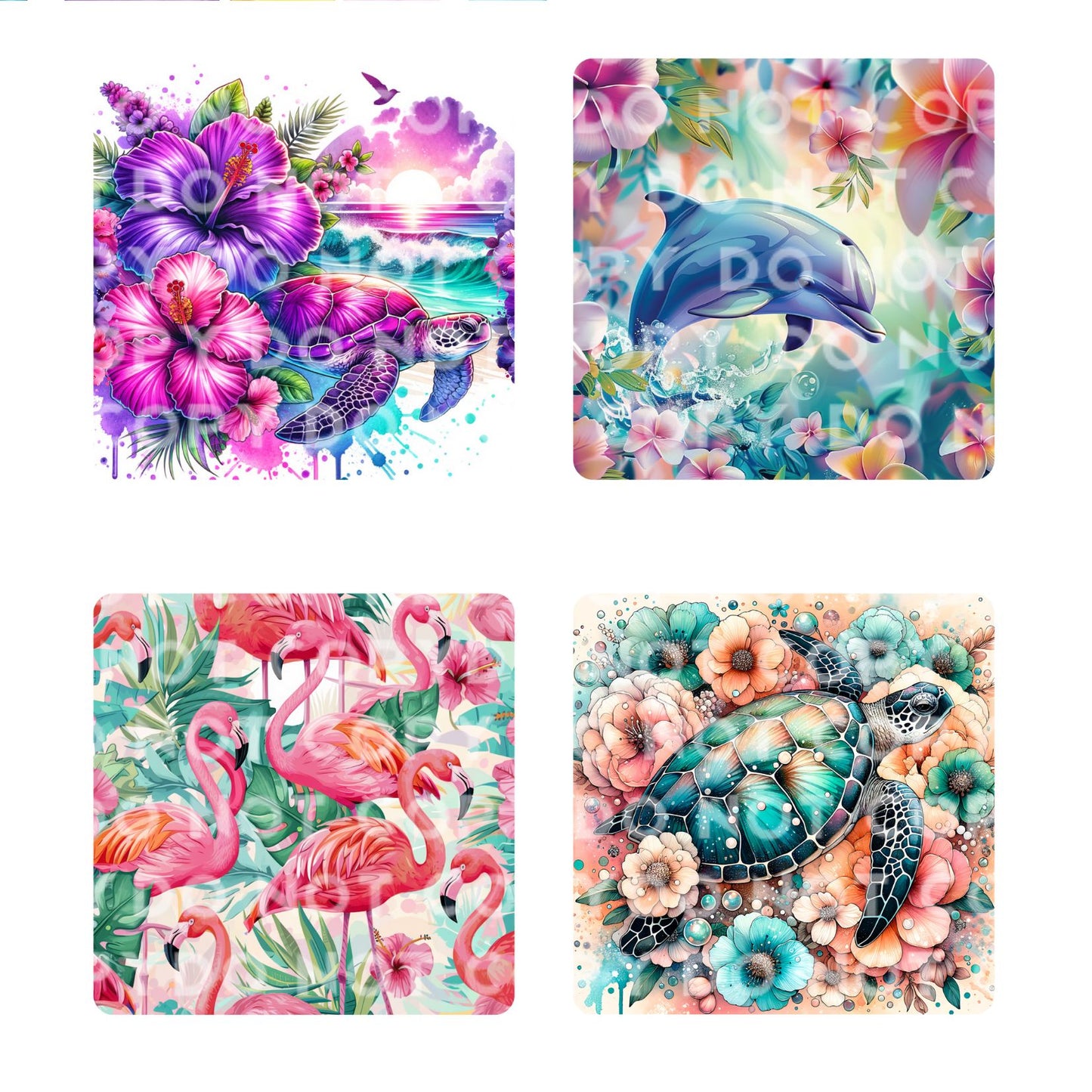 Summer Beach Car Air Freshener & 4 inch Coaster Sublimation Print