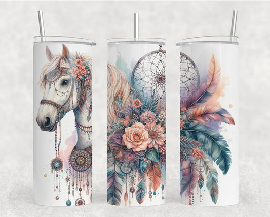 Boho Horse Dream Catcher Tumbler Wrap