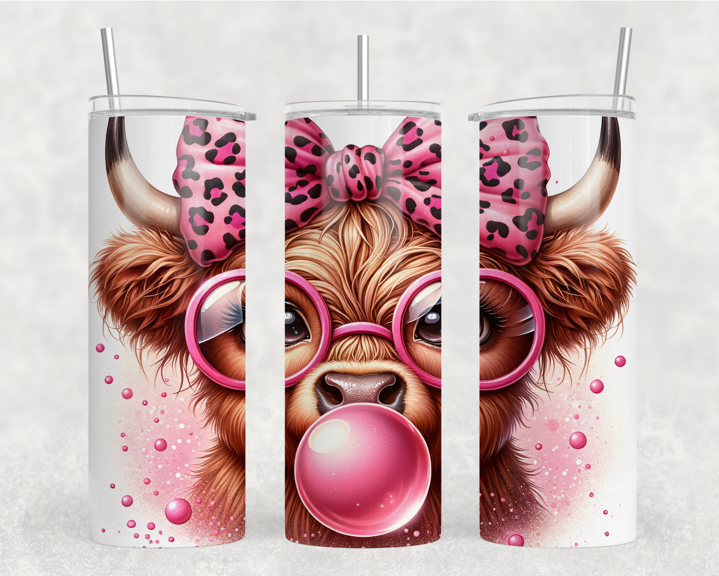 Pink Bubble Highland Tumbler Wrap