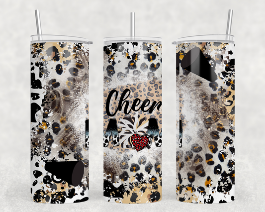 Leopard Cheer Mom Tumbler Wrap