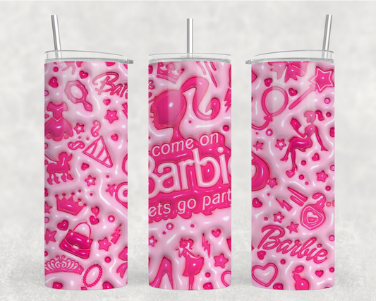 Come on Barbie Let’s Go Party (PUFF PINK) Tumbler Wrap