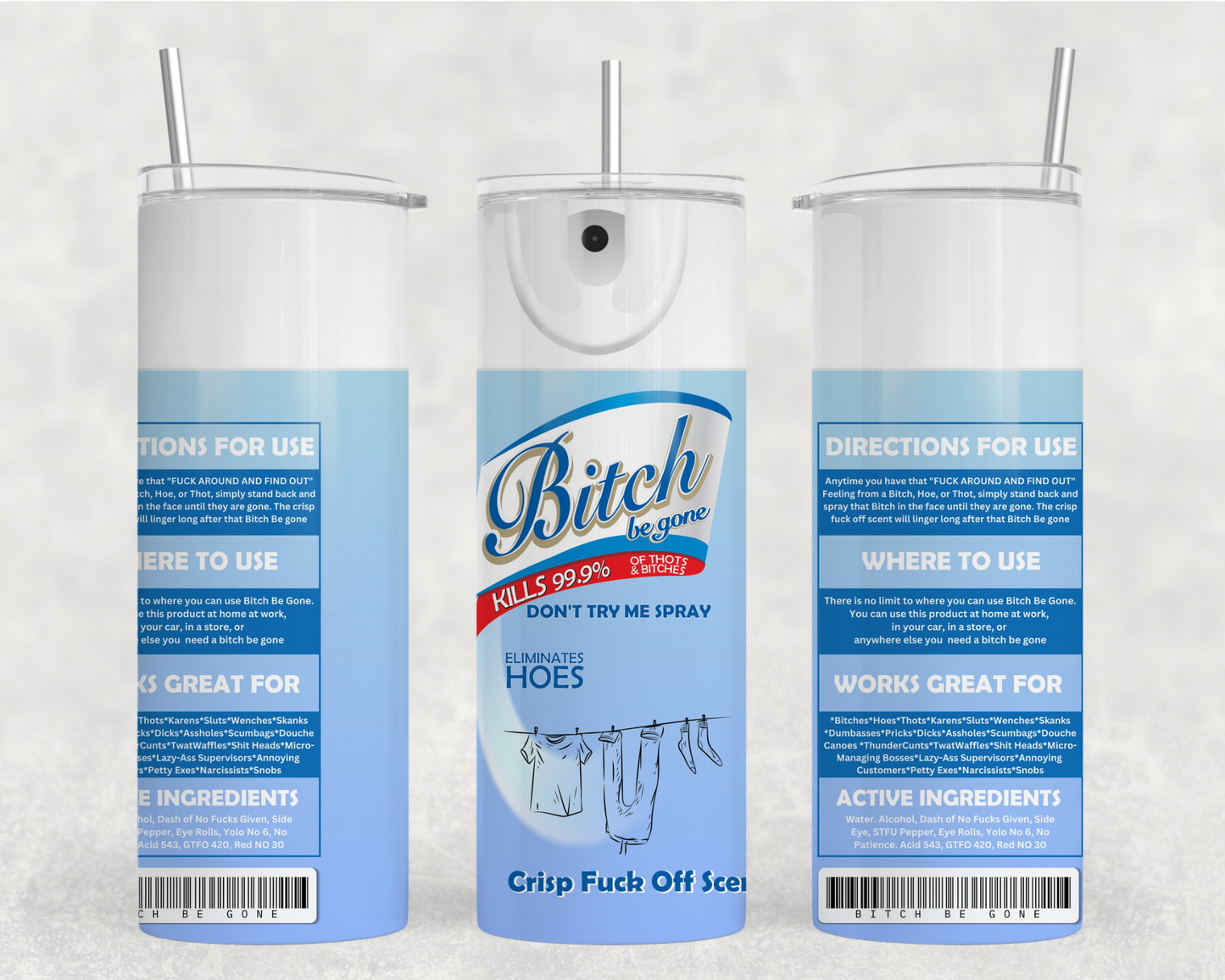 Light Blue Bish Be Gone Tumbler Wrap