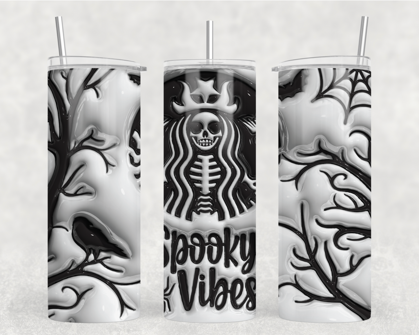 Spooky Vibes B/W Tumbler Wrap