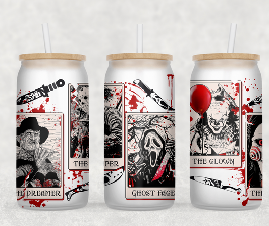 Horror Tarot Cards Glass Can Wrap