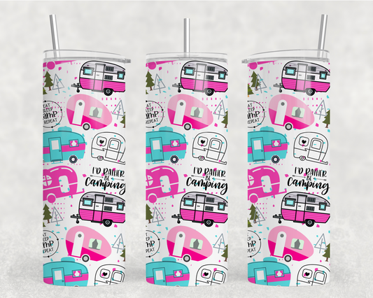 I’d Rather Be Camping Tumbler Wrap