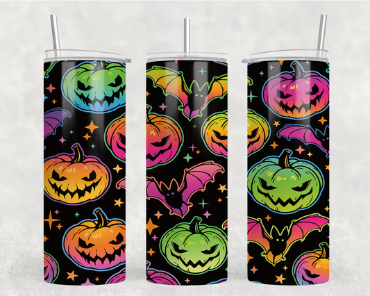 Neon Pumpkins Tumbler Wrap