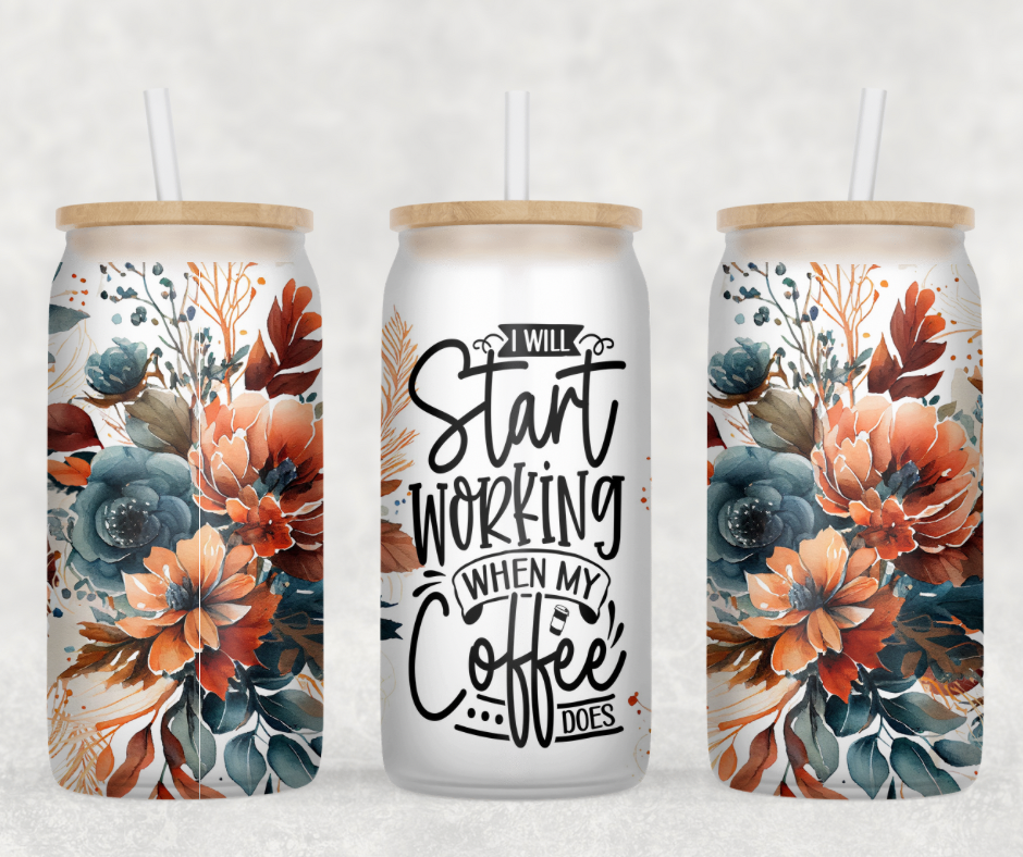 Working Coffee Glass Can Wrap