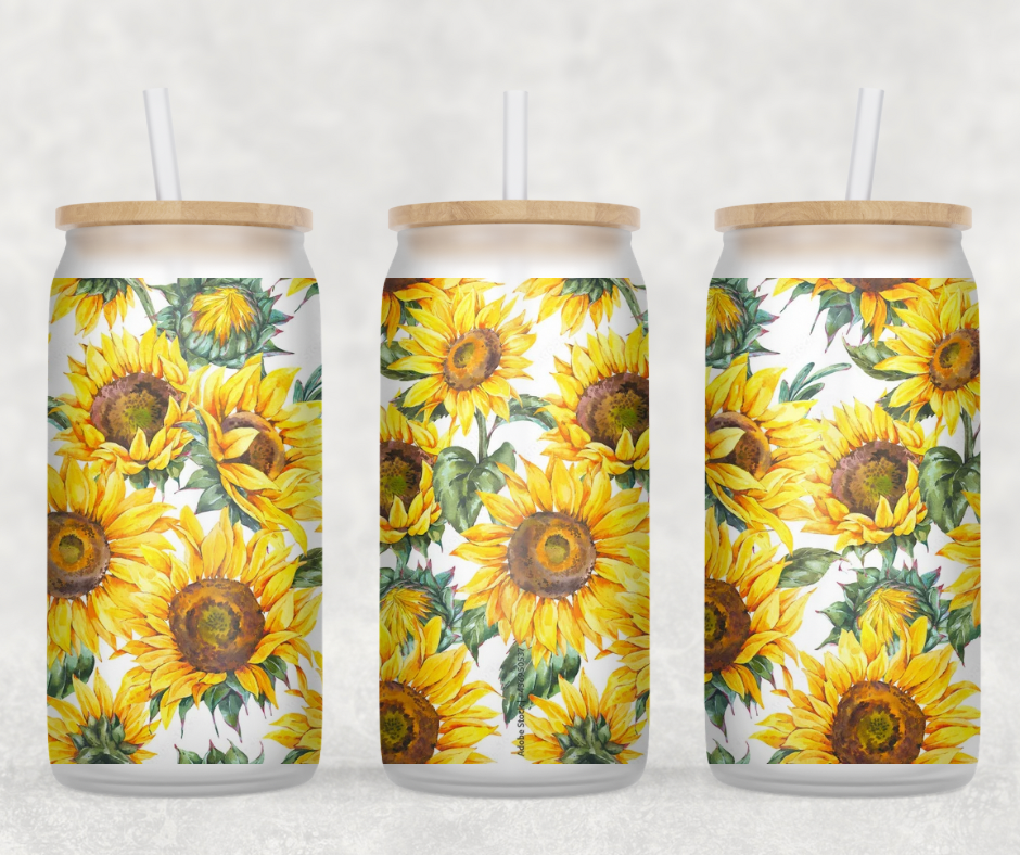 Wild Sunflowers Glass Can Wrap