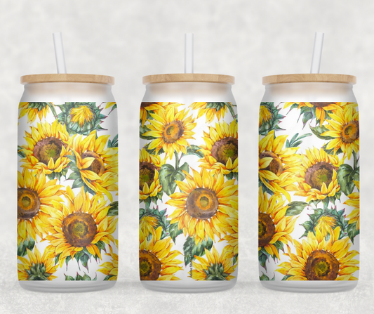 Wild Sunflowers Glass Can Wrap