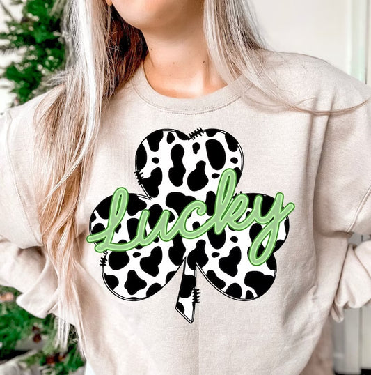 Saint Patrick’s Cow Print Clover