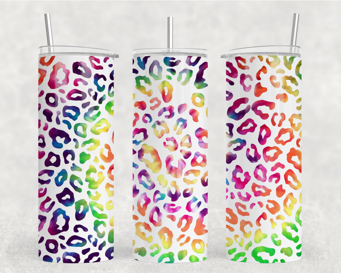 Rainbow Leopard Tumbler Wrap