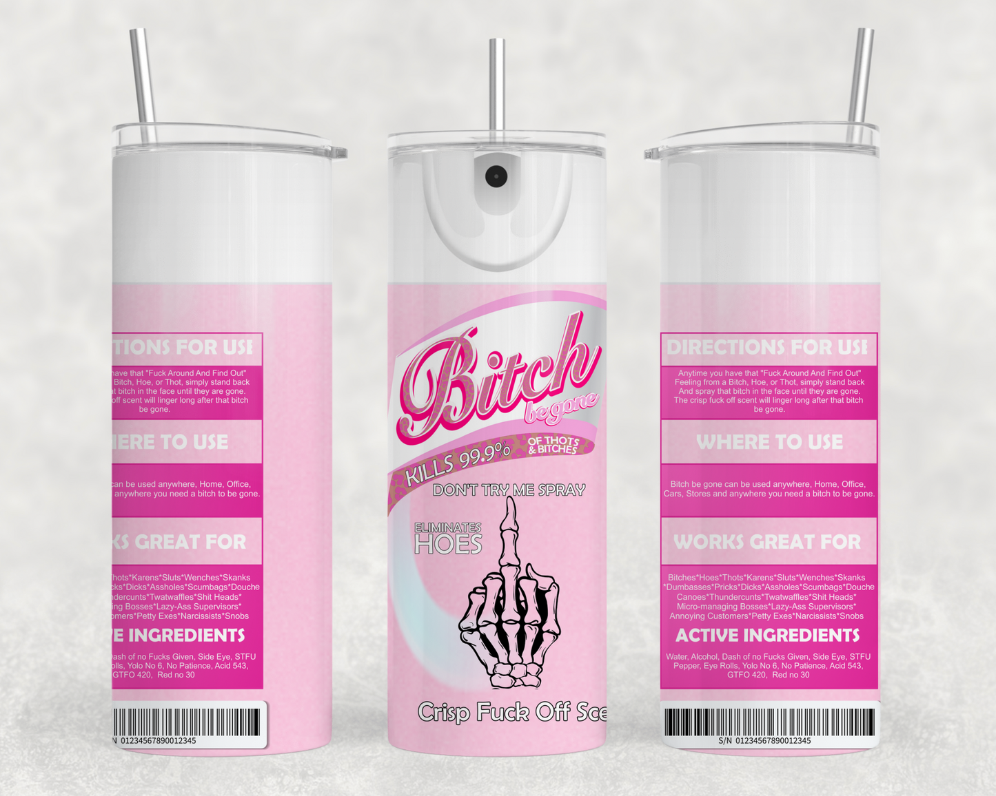 Light Pink Bish Be Gone Tumbler Wrap