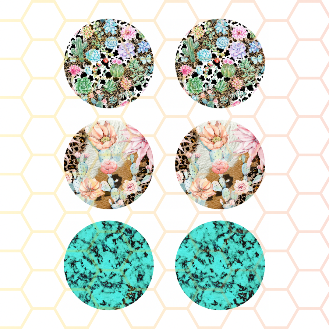 Turquoise Cactus Car Coaster