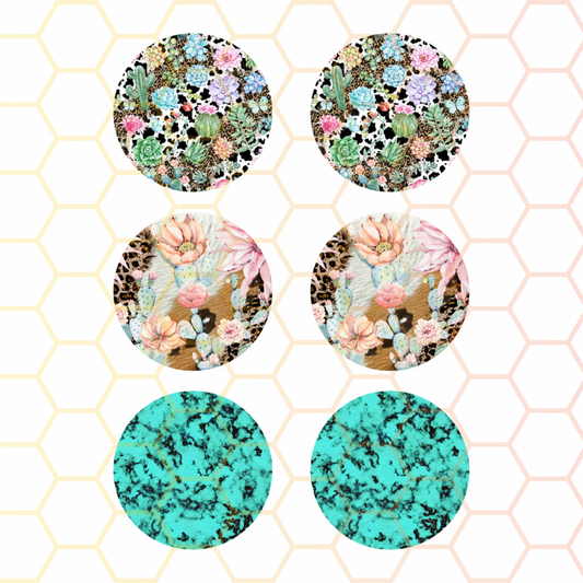 Turquoise Cactus Car Coaster