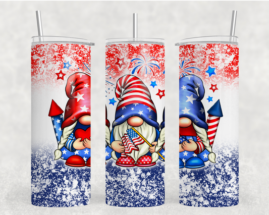 TW - Patriotic Gnomes Distressed Tumbler Wrap