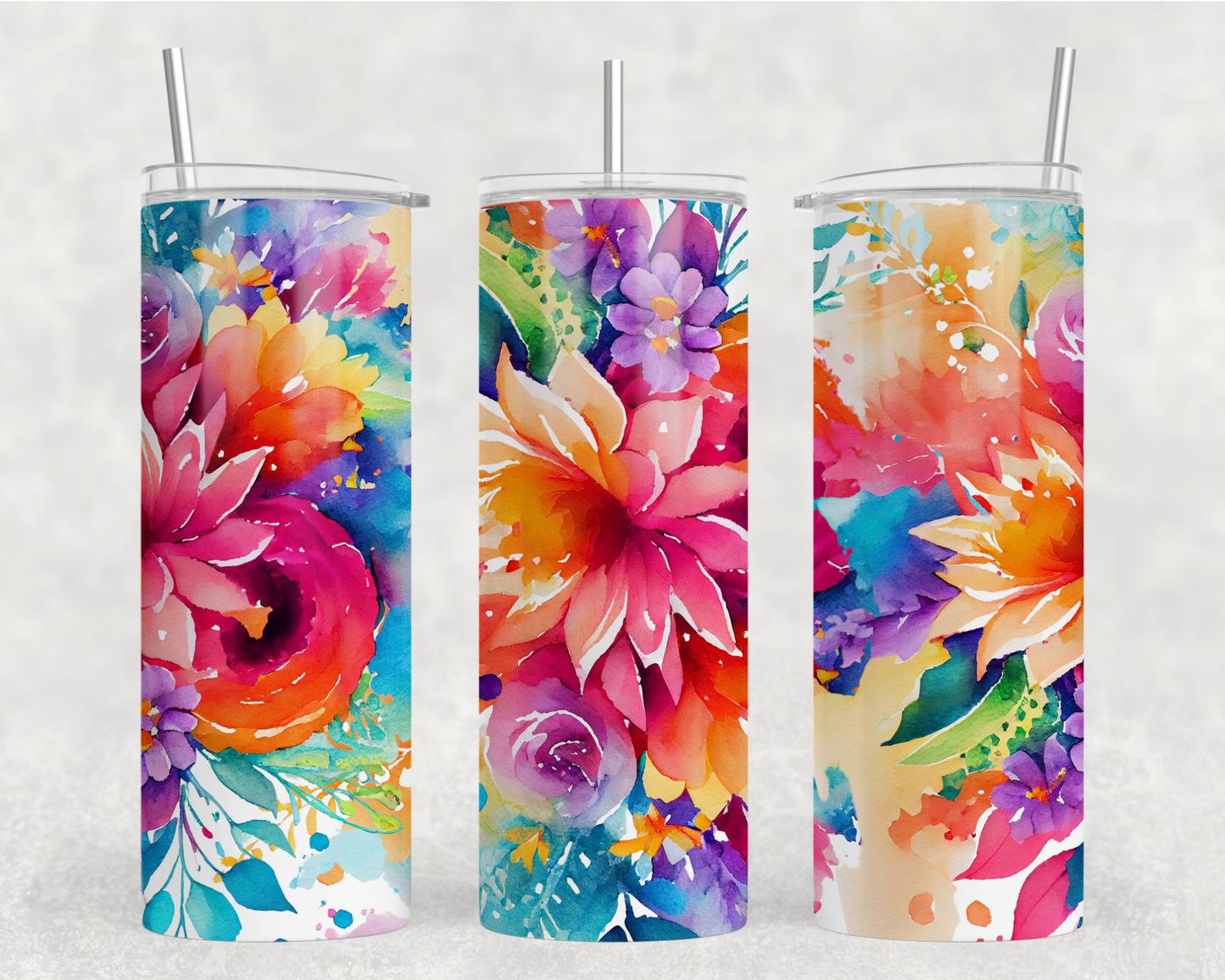 Bright Floral Tumbler Wrap