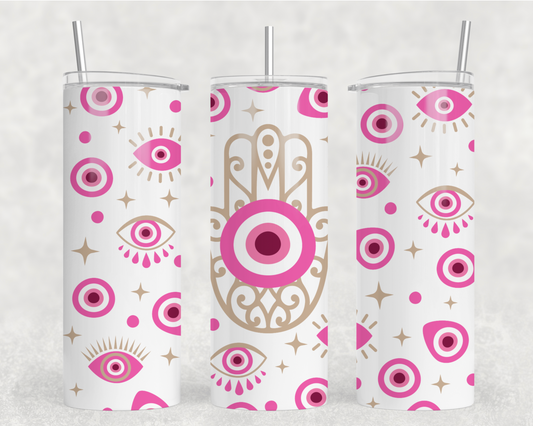 Pink Evil Eye Tumbler Wrap