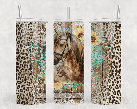 Horse & Leopard Print Tumbler Wrap