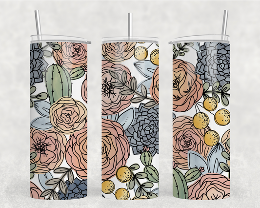 Boho Floral Tumbler Wrap