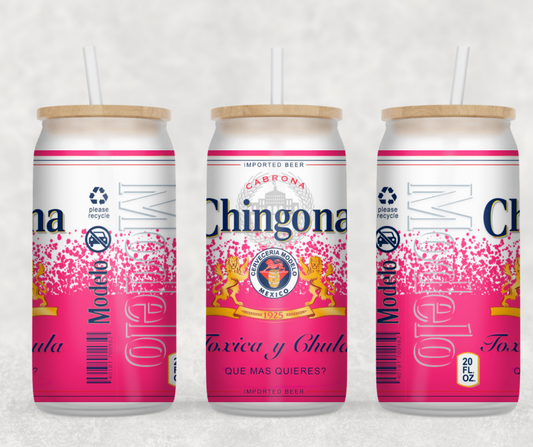 Chingona Glass Can Wrap