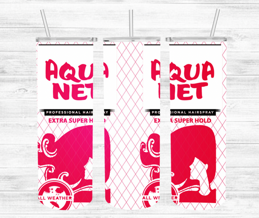Pink Aqua Net Tumbler Wrap